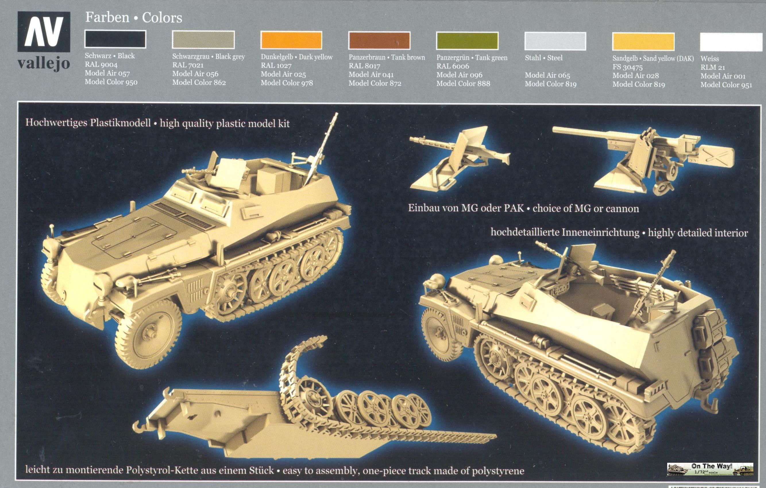 Models Model Kits Sd Kfz 250/1 Ausf B Neu 20mm MK72 1/72 Toys